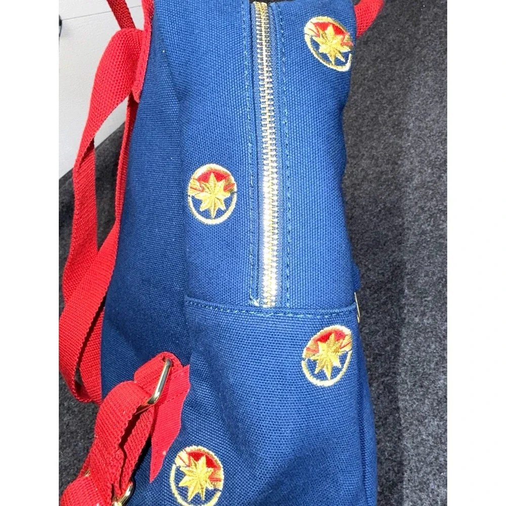 Marvel Loungefly Captain Marvel Mini Backpack Blue Red Gold‎ Embroidered Bag